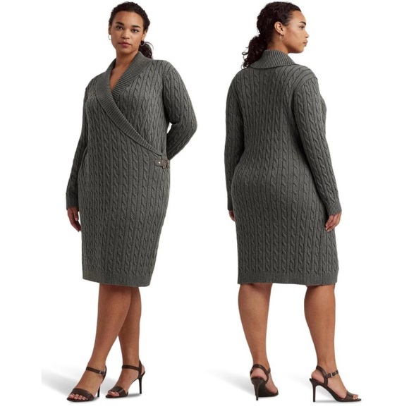 Lauren Ralph Lauren Dresses & Skirts - Ralph Lauren Cable-Knit Buckle-Trim Sweater 2X/3X NWT